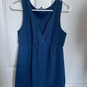 Blue Polka Dot Sleeveless Maternity Top